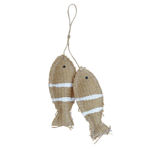 Floristik24 Hangdecoratie deco vis om op te hangen maritieme decoratie gestreept 14,5×6cm