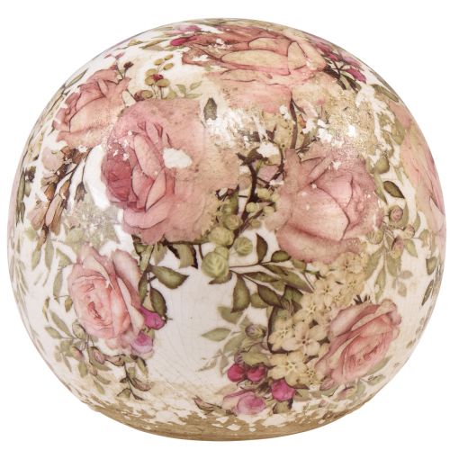 Floristik24 Keramiek bol met rozenmotief keramiek sieraardewerk 12cm