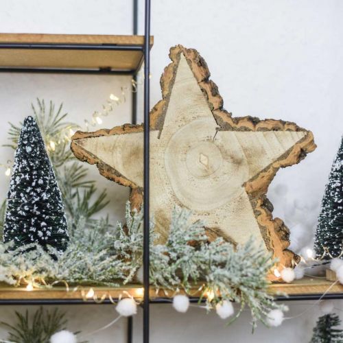 Artikel Dienblad gemaakt van boomschijf, kerst, houten decoratie ster, natuurlijk hout Ø20cm
