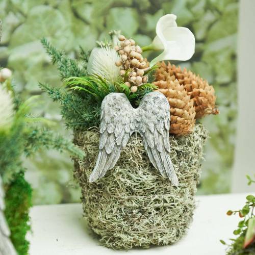Floristik24 Decoratieve plug engelenvleugels 10cm 3 st