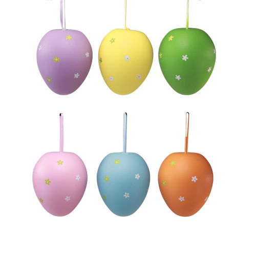 Floristik24 Paaseieren hangende plastic eieren 6,5x10cm 6 st