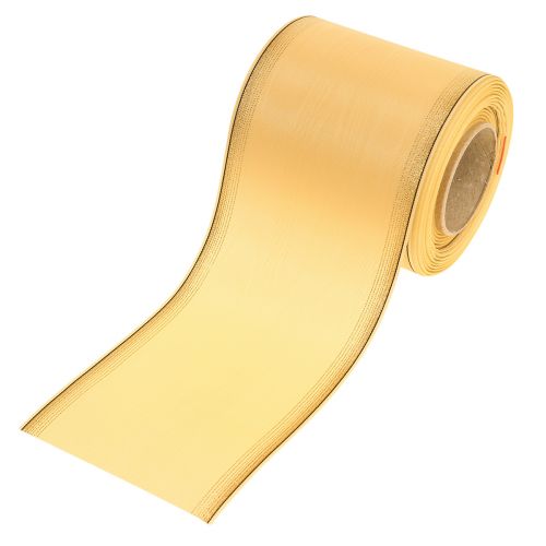 Floristik24 Kransband moiré kransband geel 100mm 25m