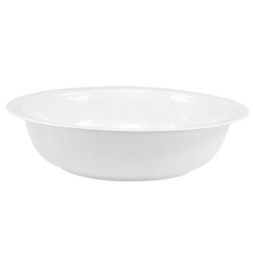 Artikel Metalen kom schaal wit emaille look Ø29cm H7,5cm