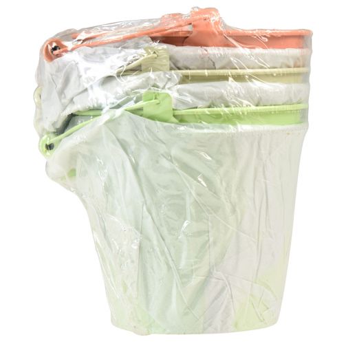 Artikel Emmer met handvat plantenbak metaal pastel Ø14cm H12cm 6 st