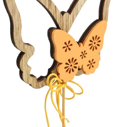 Bloemsteker vlinder siersteker hout 8,5x7cm 12 stuks