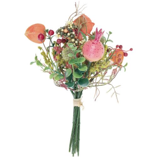 Floristik24 Kunstbloemboeket physalis globe distel granaatappel decoratie 21cm