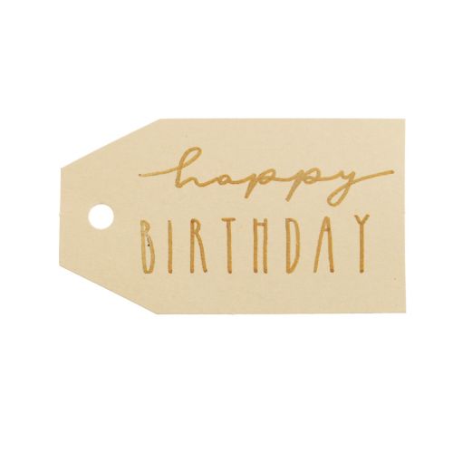 Artikel Cadeaulabel bedrukt papier Happy Birthday 4×7cm 24st