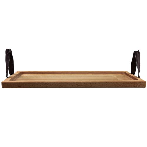 Artikel Decoratief dienblad, langwerpig houten dienblad met beukenhouten handgrepen 50×19,5cm