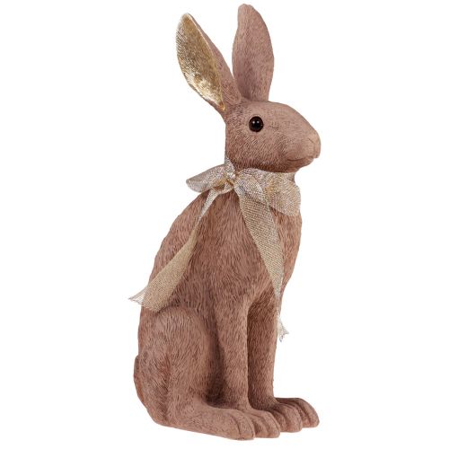 Floristik24 Paashaas decoratie konijntje met strik bruine decoratie Pasen 35cm