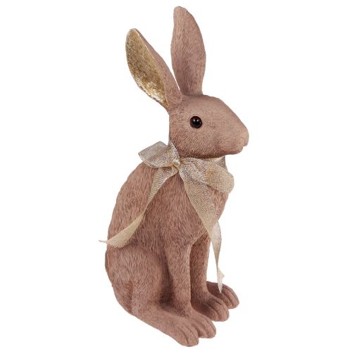 Floristik24 Paashaas decoratie konijntje met strik bruine decoratie Pasen 35cm