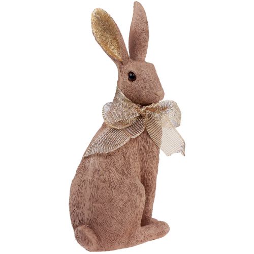 Artikel Paashaas decoratie konijntje met strik bruin Paasdecoratie 25cm