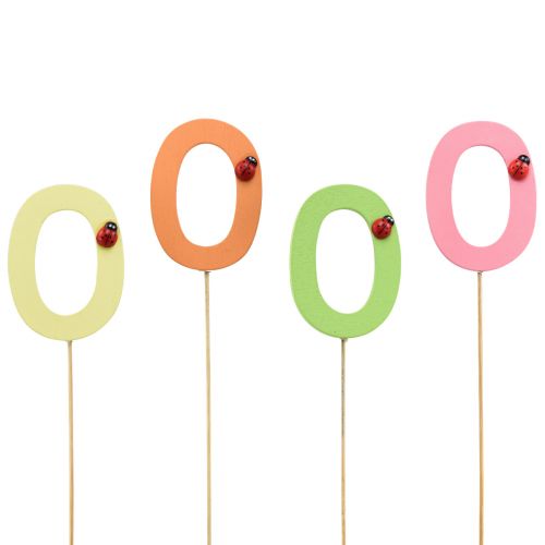 Artikel Aantal pluggen verjaardag 0 bloempluggen hout 27,5cm 16 st