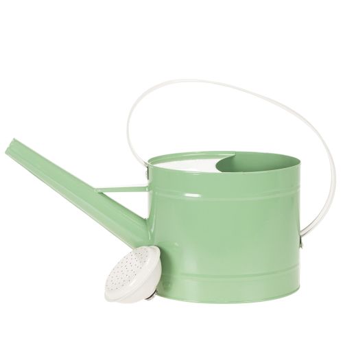 Decoratieve metalen gieter, retro pastelgroen met witte accenten, voor tuin, balkon en binnengebruik, 52,5 x 15 x 30 cm | Floristik24.nl