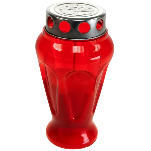 Artikel Grafkaarsen rode druppels rouwlichten Ø9cm H17cm 4 st.