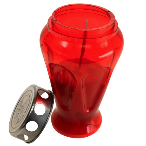 Artikel Grafkaarsen rode druppels rouwlichten Ø9cm H17cm 4 st.