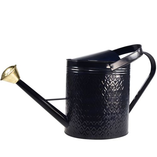 Artikel Decoratieve gieter blauw goud geblokt metalen sierkan 65cm