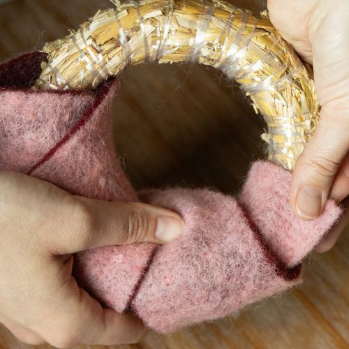 Artikel Viltlint tweekleurig potlint wolviltlint rozerood 7,5cm 5m