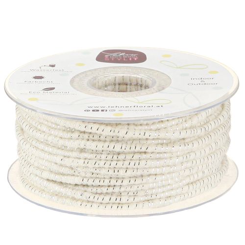 Artikel Wickdraad Glamour Wit/Zilver met draad 33m