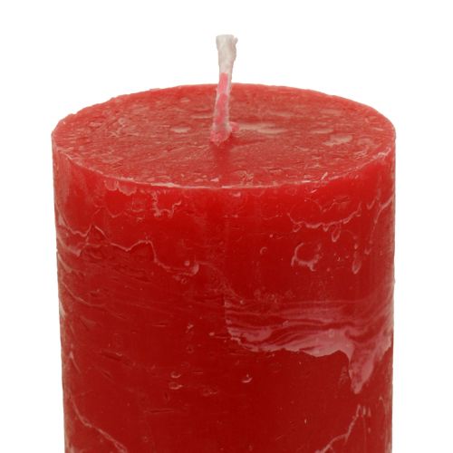 Artikel Rode kaarsen, grote, effen gekleurde kaarsen, 50x300mm, 4 stuks
