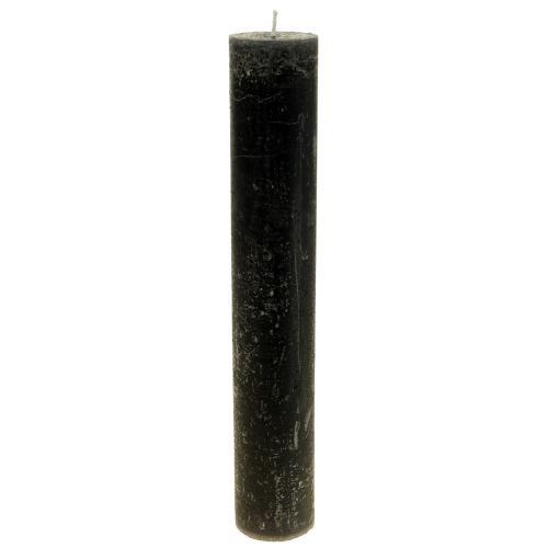 Artikel Grote kaarsen, stokkaarsen, effen antraciet, 50x300mm, 4 stuks