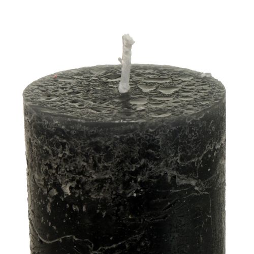 Artikel Grote kaarsen, stokkaarsen, effen antraciet, 50x300mm, 4 stuks