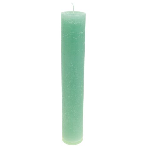 Floristik24 Groene kaarsen grote stokkaarsen effen 50x300mm 4 st