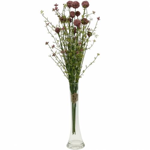 Floristik24 Kunstmatige Craspedia Violet Drumstick Kunstbloemen 3st