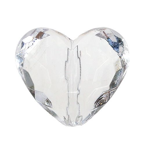 Floristik24 Acryl hart 3cm helder 44st