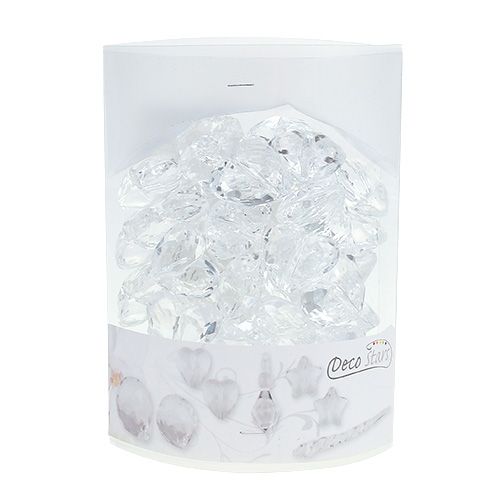 Floristik24 Acryl hart 3cm helder 44st