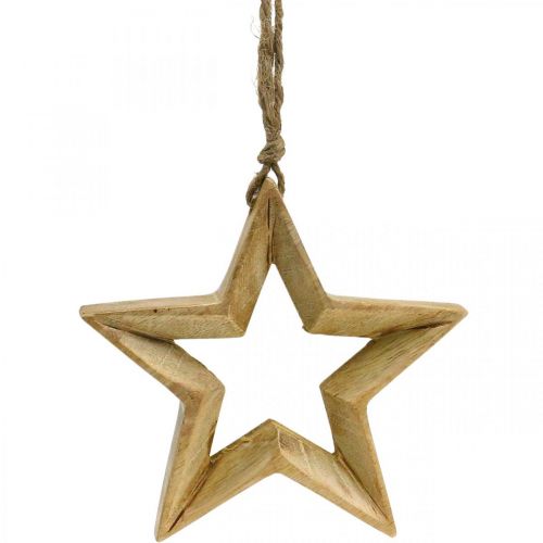 Adventsdecoratie ster van hout Kerstdecoratie ster H14.5cm