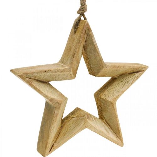 Floristik24 Adventsdecoratie ster van hout Kerstdecoratie ster H14.5cm