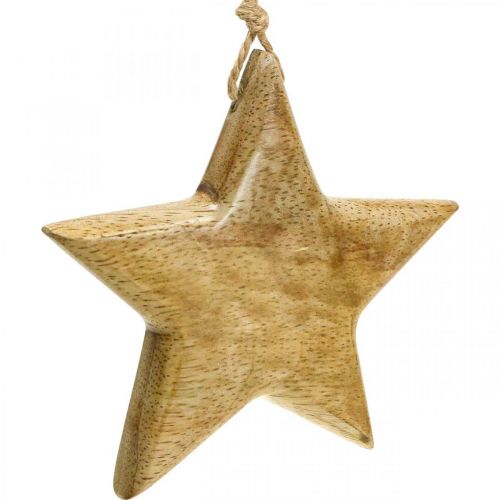 Artikel Adventdecoratie, ster van hout, kerstdecoratie ster H9cm 3 st