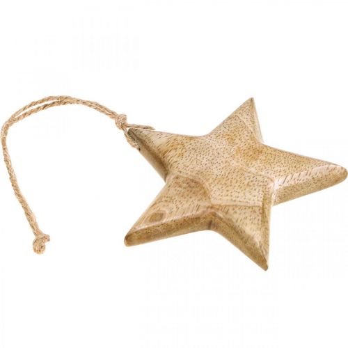 Artikel Adventdecoratie, ster van hout, kerstdecoratie ster H9cm 3 st