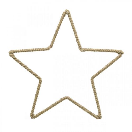 Floristik24 Adventdecoratie, kerstdecoratie ster, decoratieve ster jute B24,5cm 5 stuks