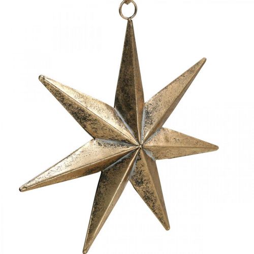 Floristik24 Kerstdecoratie gouden ster hanger antiek look 30.5cm