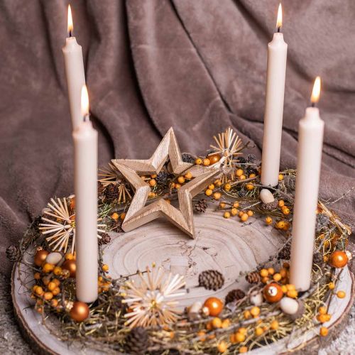 Floristik24 Adventsdecoratie ster van hout Kerstdecoratie ster H14.5cm