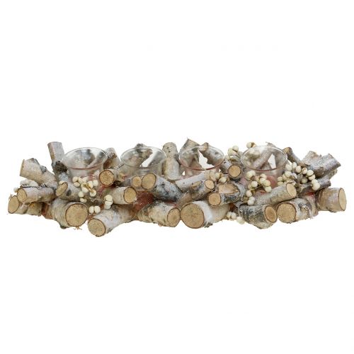 Floristik24 Kaars arrangement met natuurlijke berkentakken, mica 48cm