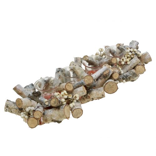 Floristik24 Kaars arrangement met natuurlijke berkentakken, mica 48cm