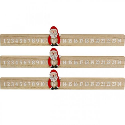 Floristik24 Adventskalender hout adventsstrip deco advent 48.5cm 3st