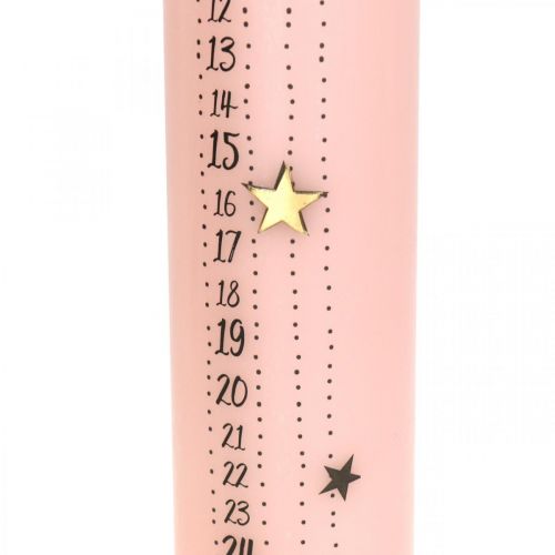 Artikel Adventskalender kaars roze stompkaars advent 250/50mm