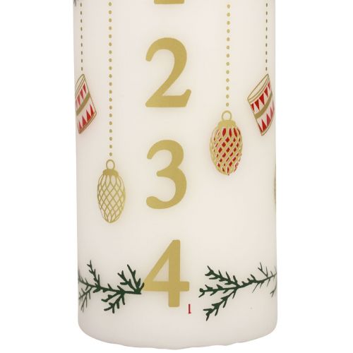 Floristik24 Adventskalender kaars Adventskaars kaars wit 150/65mm