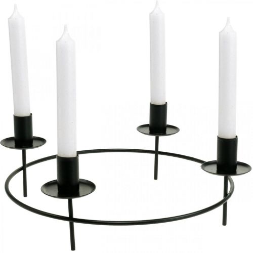 Artikel Kaarsenring staafkaarsen kandelaar zwart Ø28cm H11cm