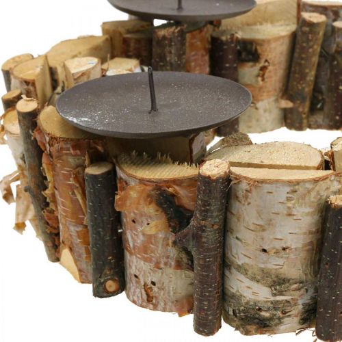 Floristik24 Adventskrans berken decoratie krans hout en takken Ø32cm H8cm