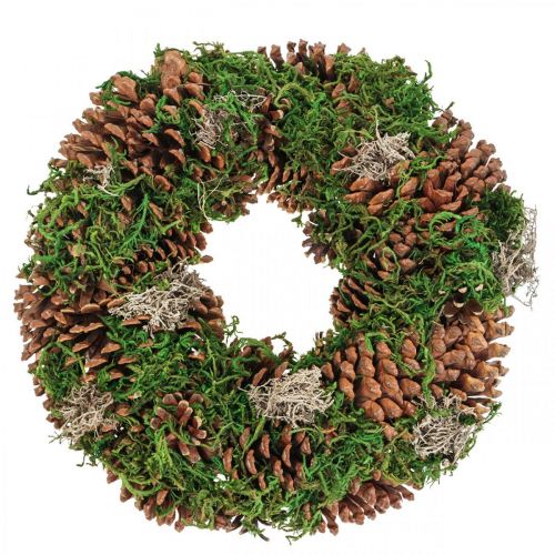Adventskrans deurkrans decoratieve krans met kegels mos Ø30cm