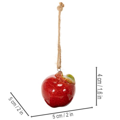 Herfstdecoratie: keramische appels om op te hangen, 5 cm, 4 stuks | Floristik24.nl