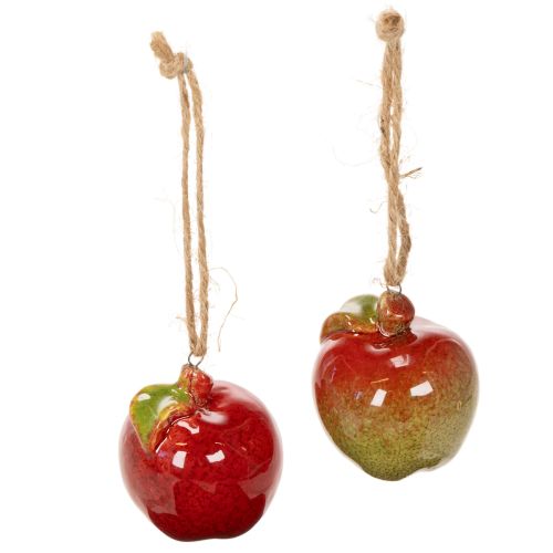 Herfstdecoratie: keramische appels om op te hangen, 5 cm, 4 stuks | Floristik24.nl