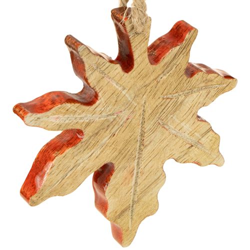 Floristik24 Esdoornblad houtdecoratie herfstgroen roodbruin H10cm 6 stuks