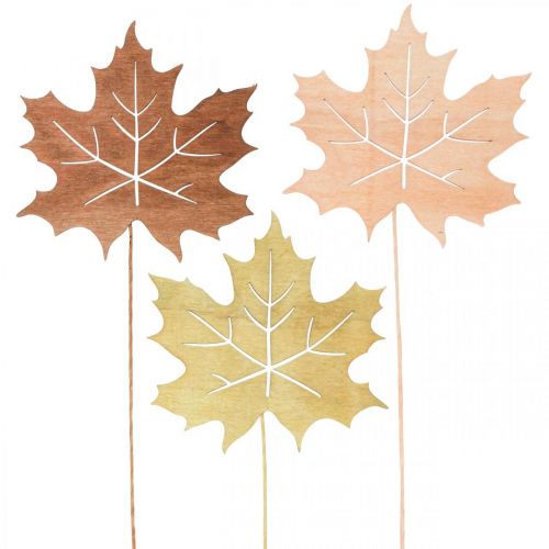 Herfst tuinpaal esdoornblad hout W9.5cm L31cm 12st