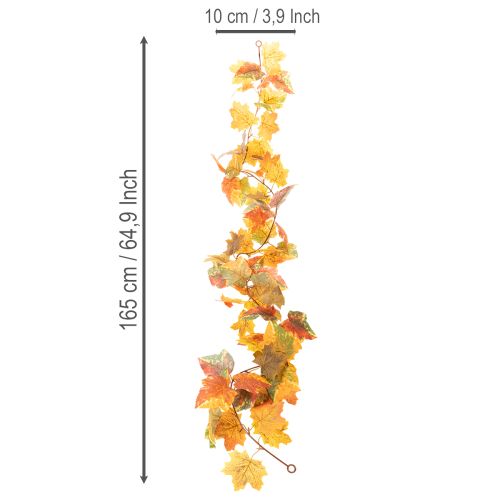 Artikel Kunstmatige esdoornkrans, herfstdecoratie, 165 cm