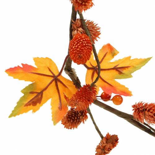 Artikel Herfstslinger met esdoornbladeren en oranje kegels 1.28m